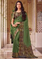 Chiffon Green Traditional Wear Printed Saree